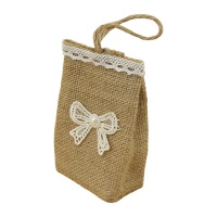 Sac cadeau en toile de jute 12 cm - 1 pc.