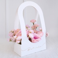 Panier pour fleurs en papier Best Wishes de 38,5 cm
