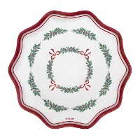 Plateau de 33 cm avec gui et ruban rouge - 2 unités
