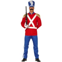 Costume de soldat de plomb rouge pour homme