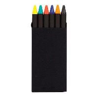 Crayons de couleurs dans une boîte noire - 6 unités