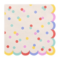 Serviettes confettis pour gâteau 16,5 x 16,5 cm - 20 pièces