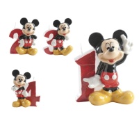 Mickey Mouse 6.5 cm bougie numéro rouge - 1 pièce