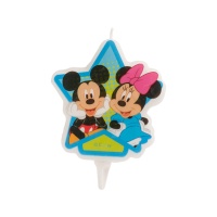 Bougie en forme d'étoile Mickey et Minnie Mouse 7,5 cm - 1 pièce
