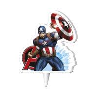 Bougie Captain America Avengers 8 cm - 1 pièce