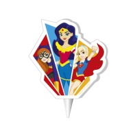 Bougie décorative Super Hero Girls 7,5 cm - 1 pièce