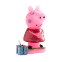 Bougie figurine Peppa Pig avec cadeau 8 cm - 1 pc.