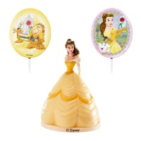 Décoration de gâteau Princesse Belle - 3 pcs.