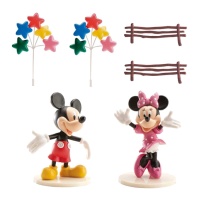 Décoration de gâteau Mickey et Minnie Mouse - 6 pcs.