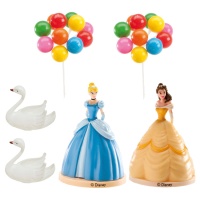 Décorations pour gâteaux de princesse Cendrillon et Belle - 6 pcs.