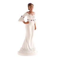 Figurine de gâteau de mariage pour mariée élégante - 16 cm