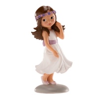 Ma première communion pour fille brune - 15 cm