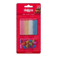 Bougies colorées 6 cm - 24 unités