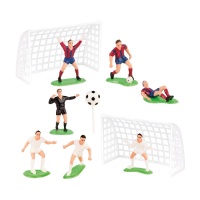 Décoration de gâteau football classique - 10 pcs.