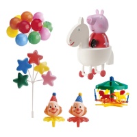 Décoration de gâteau Peppa Pig - 6 pcs.
