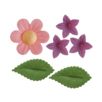 Gaufrettes fleurs et feuilles - Dekora - 38 unités