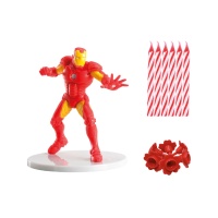 Figurine à gâteau Iron Man avec bougies - 21 pcs.