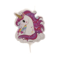 Bougie décorative Licorne magique - 7 x 6,5 cm