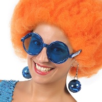 Lunettes avec boucles d'oreilles disco colorées