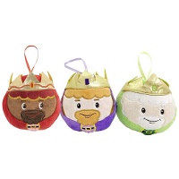 Peluches des Rois Mages ronds de 10 cm - 3 unités