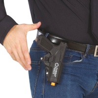 Pistolet de police noir avec étui de 20 cm