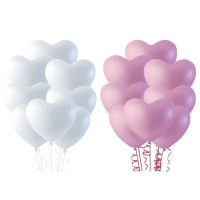 Ballons coeur en latex solide de 25 cm - Nordic Balloons - 6 unités