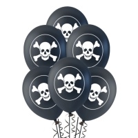 Ballons Pirate en latex 25 cm - 6 unités