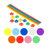 Tige et support de ballon pour ballon de 40 cm - 10 pcs.