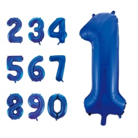 Ballon numéroté bleu 86 cm