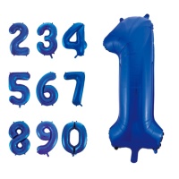 Ballons d'anniversaire bleu et blanc en latex 30 cm - Qualatex - 6 unités  par 3,75 €