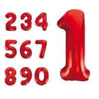 Ballon numéroté rouge 86 cm