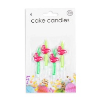 Bougies flamants roses 6 cm - 4 unités