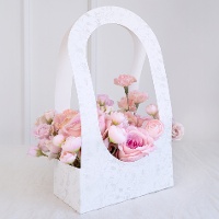 Panier pour fleurs en papier avec un motif floral de 38,5 cm