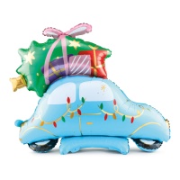 Ballon de voiture avec cadeaux de Noël 1,02 x 1,07 cm - PartyDeco
