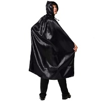 Cape en satin avec capuche pour adulte - 1,40 m