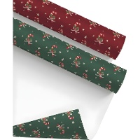 Papier cadeau à motif de cannes de Noël 2 x 0,70 m - 1 unité