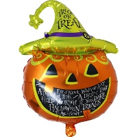 Ballon en forme de citrouille avec chapeau - 70 cm