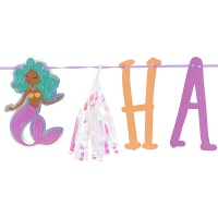 Guirlande de sirène pour anniversaire de 1,5 m