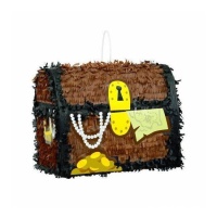 Piñata 3D Coffre de pirate 26 x 30 x 22 cm