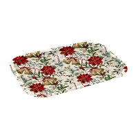 Plateau de 40 x 28,5 cm en métal à motif de fleur de Noël