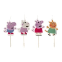 Bougie 2D Peppa Pig 9 cm - Dekora - 4 unités