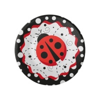 Assiettes coccinelles 18 cm - 8 pièces