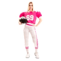 Costume de joueur de football américain rose pour femme