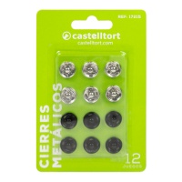 Boutons pression en métal de 1,3 cm en noir et blanc - Castelltort - 12 paires