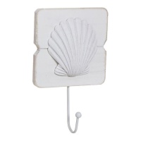 Porte-manteau simple en coquillage blanc - Dcasa