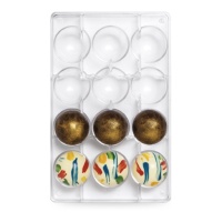 Moule pour sphères en chocolat 27,5 x 17,5 cm - Decora - 12 cavités