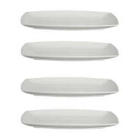 35,7 x 24,3 cm assiette rectangulaire blanche - Vessia - 4 pcs.