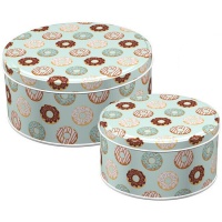 Boîtes rondes en métal pour biscuits - 2 pcs.