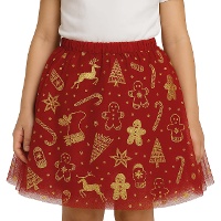 Jupe tutu enfant avec motifs de Noël dorés - 30 cm