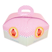 Boîte à gâteaux hexagonale avec poignée 25 cm - Hilarious - 5 unités